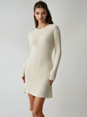 Isolde Long Sleeve Fitted Sweater Dress