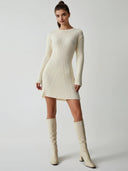 Isolde Long Sleeve Fitted Sweater Dress