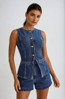 Jane - Denim Gilet & Shorts Set 1