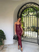 Juliana midi leather Dress 0