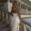 Kaia Halter Ruffle Slit Maxi Dress