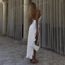 Kaia Halter Ruffle Slit Maxi Dress