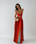 Lucenya Flowing Strapless Cut Out Maxi Dress