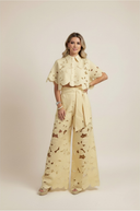 Solmara Two-Piece Lace Cut Out Set Wide Leg