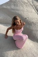Lurelle Two Piece Knit Set Strapless Top Maxi Skirt