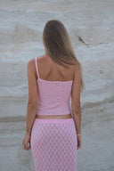 Lurelle Two Piece Knit Set Strapless Top Maxi Skirt