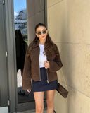 Valerie Suede Bomber Jacket