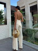 Marcelline Pleated Halter Top & Wide Leg Pants Set