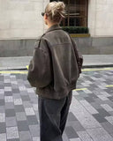 Ginny Suede Pilot Bomber Jacket 3