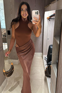 Mariselle Asymmetrical Draped Maxi Dress
