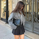 Marvelle Cropped Tweed Short Zip Up Jacket