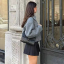 Marvelle Cropped Tweed Short Zip Up Jacket
