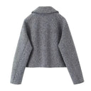 Marvelle Cropped Tweed Short Zip Up Jacket