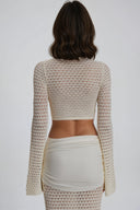 Mila Long Sleeve Crochet Co Ord Set Beach