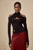 Mirelle Cross Neck Long Sleeve Top