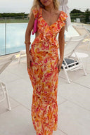 Mireya Ruffle Strap Summer Maxi Dress