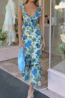 Mireya Ruffle Strap Summer Maxi Dress