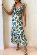 Mireya Ruffle Strap Summer Maxi Dress