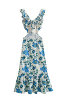 Mireya Ruffle Strap Summer Maxi Dress