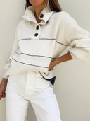 Noelle Button Collar Knit Sweater