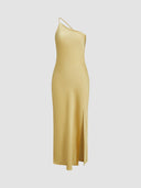 Noelle Glam Satin Evening Maxi Dress