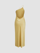 Noelle Glam Satin Evening Maxi Dress