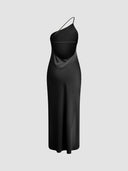 Noelle Glam Satin Evening Maxi Dress