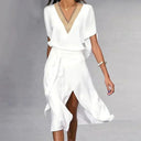 Noelle Modern V Neck Summer Midi Dress