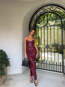 Juliana midi leather Dress 0