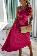 Noelle Statement Pleated Formal Midi Dress