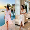 Noelle Modern V Neck Summer Midi Dress