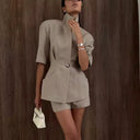 Noelle Structured Chic Blazer Shorts Set