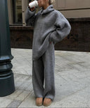Noemi Soft Ribbed Half-Zip Lounge Set
