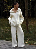 Noemi Soft Ribbed Half-Zip Lounge Set