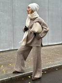 Noemi Soft Ribbed Half-Zip Lounge Set
