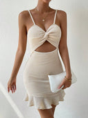 Noosa Twist Front Cut Out Knit Mini Dress