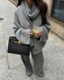 Odette Oversized Knit Sweater Scarf Set