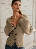 Rosaline V-Neck Button Knit Cardigan