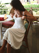 Ruffle Hem Cami Plain Midi Dress 1