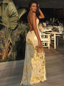 Saphira Backless V-Neck Maxi Slip Dress
