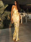 Saphira Backless V-Neck Maxi Slip Dress