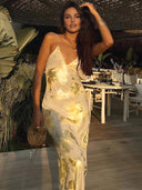 Saphira Backless V-Neck Maxi Slip Dress