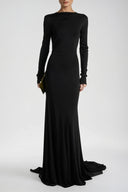Selene Long Sleeve Sculpted Backless Maxi Dress