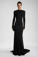 Selene Long Sleeve Sculpted Backless Maxi Dress