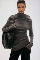 Serano Asymmetrical Ribbed Knit Top