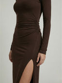 Seraphine High Neck Long Sleeve Slit Maxi Dress
