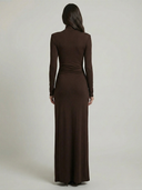 Seraphine High Neck Long Sleeve Slit Maxi Dress