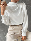 Serelle Bishop Satin Long Sleeve Blouse