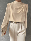 Serelle Bishop Satin Long Sleeve Blouse