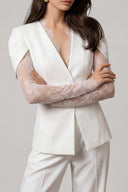 Serelle Lace Sleeve Tailored Blazer Jacket